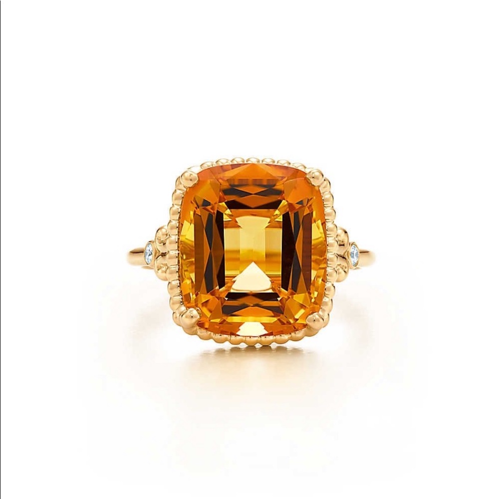 Tiffany & Co. 6.50 Carat Cusion Cut citrine and diamond ‘Sparklers’ ring